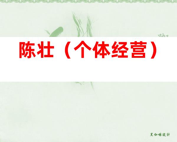 陈壮（个体经营）